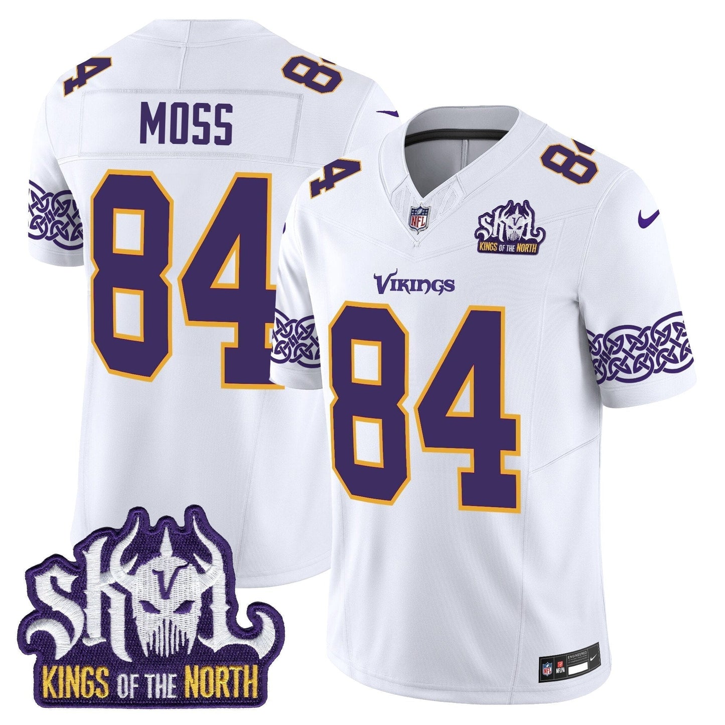 MIN King Of The North Patch Throwback Vapor Limited Jersey V2 - All Stitched-DTD