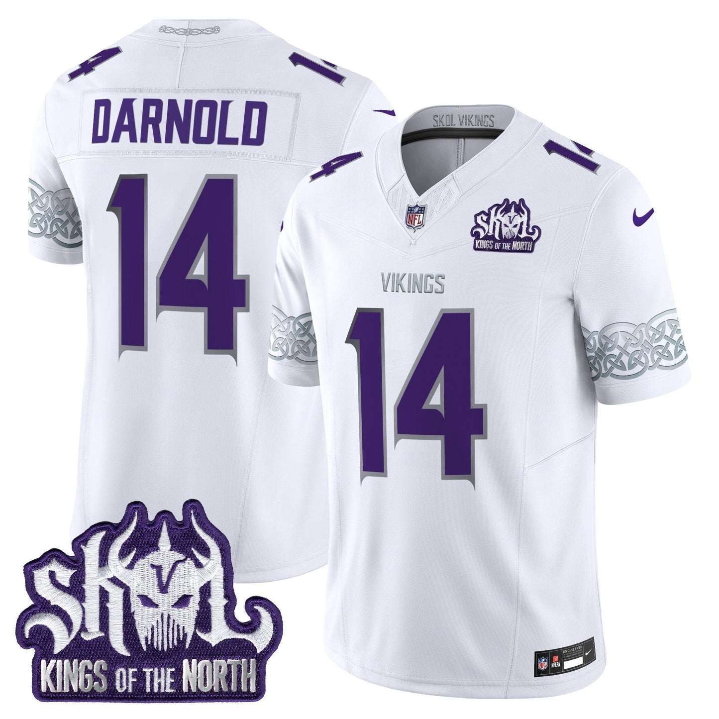 MIN King Of The North Patch Throwback Vapor Limited Jersey V2 - All Stitched-DTD