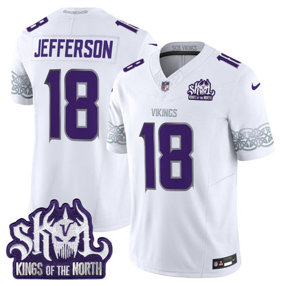 MIN King Of The North Patch Throwback Vapor Limited Jersey V2 - All Stitched-DTD