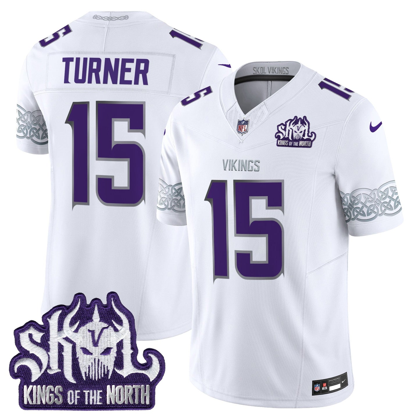 MIN King Of The North Patch Throwback Vapor Limited Jersey V2 - All Stitched-DTD