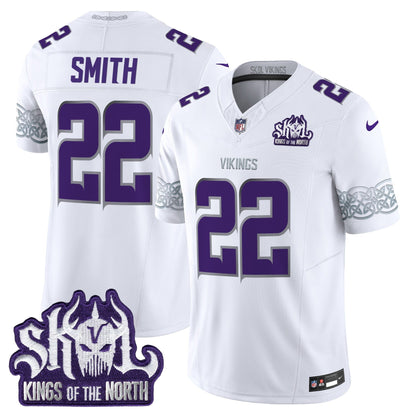 MIN King Of The North Patch Throwback Vapor Limited Jersey V2 - All Stitched-DTD