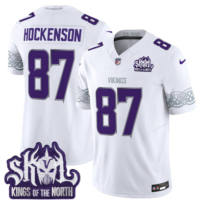 MIN King Of The North Patch Throwback Vapor Limited Jersey V2 - All Stitched-DTD