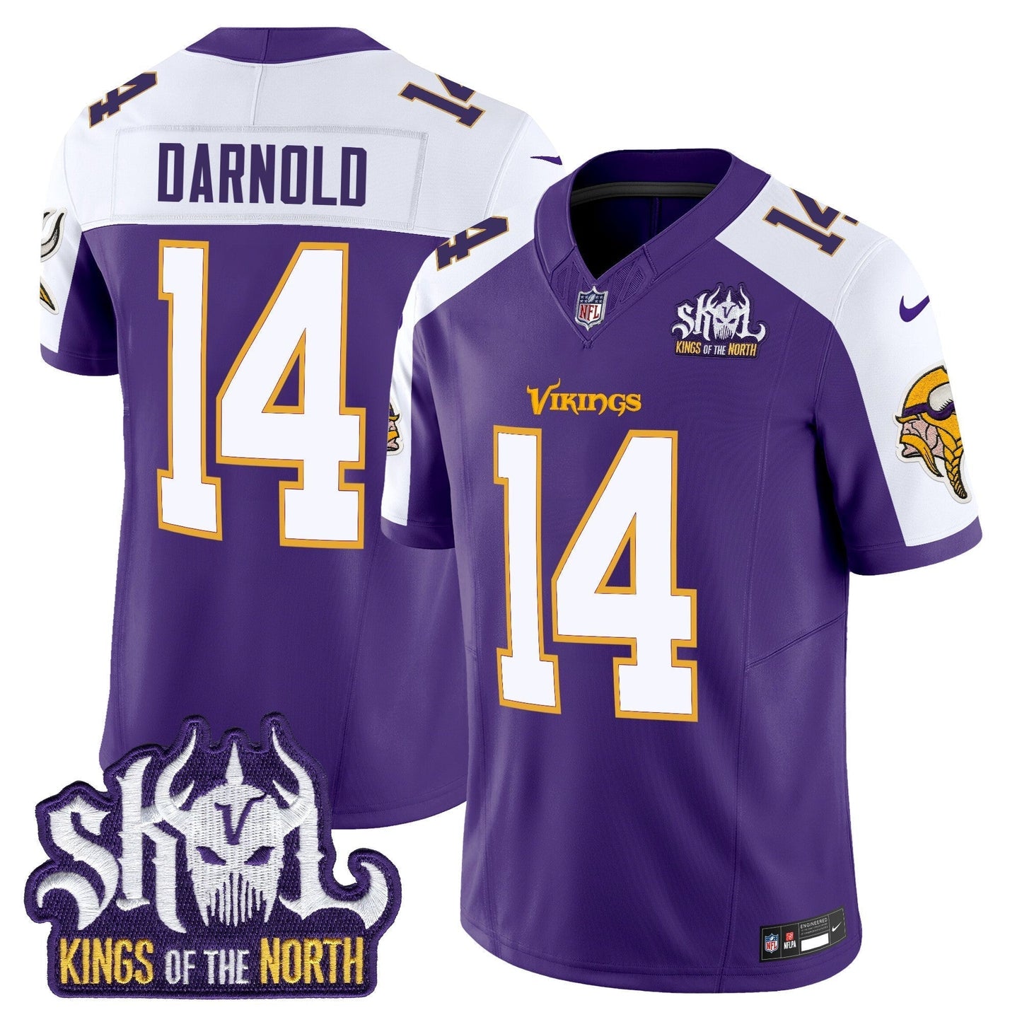 MIN King Of The North Patch Throwback Vapor Limited Jersey V2 - All Stitched-DTD