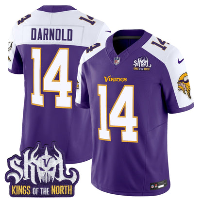 MIN King Of The North Patch Throwback Vapor Limited Jersey V2 - All Stitched-DTD