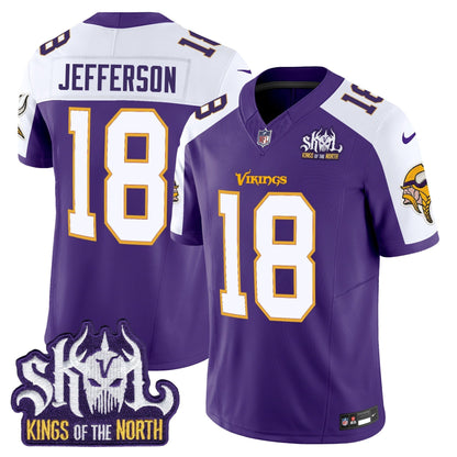MIN King Of The North Patch Throwback Vapor Limited Jersey V2 - All Stitched-DTD