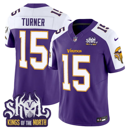MIN King Of The North Patch Throwback Vapor Limited Jersey V2 - All Stitched-DTD