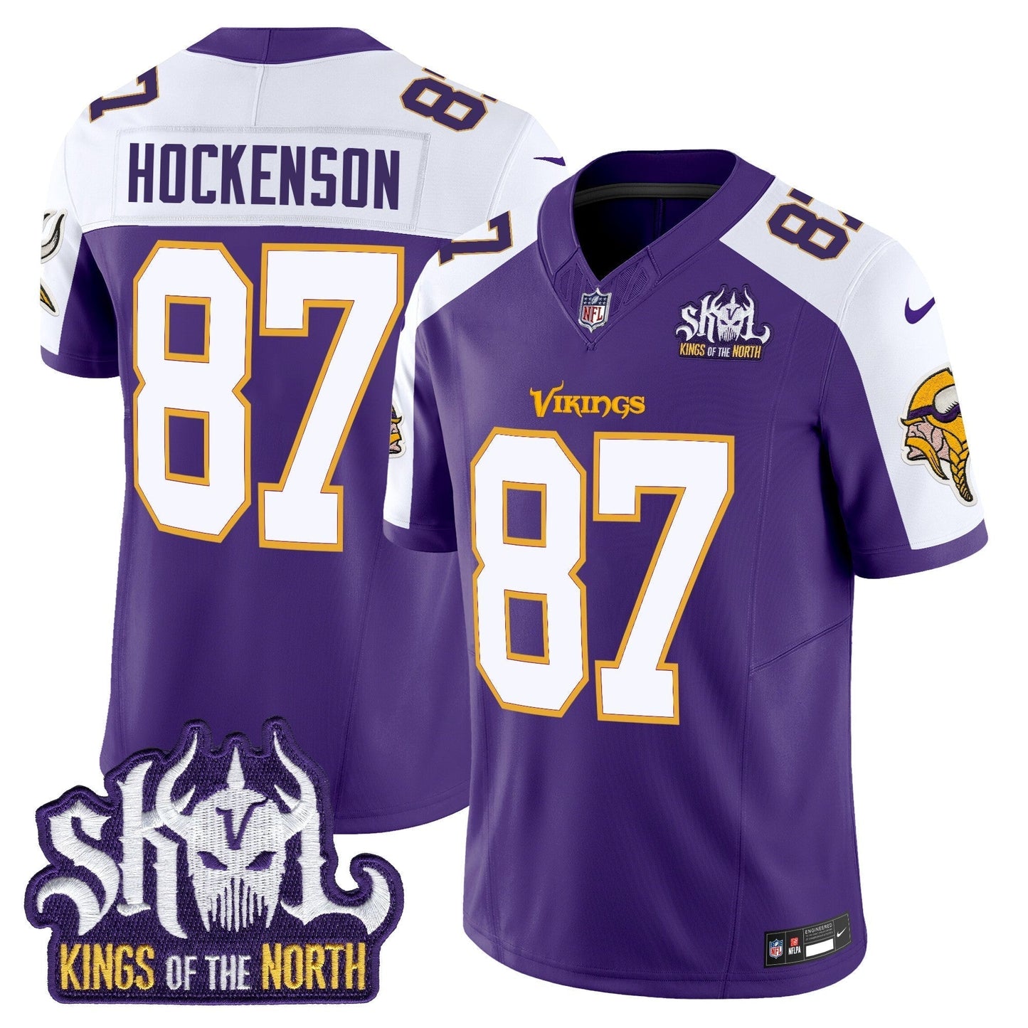 MIN King Of The North Patch Throwback Vapor Limited Jersey V2 - All Stitched-DTD