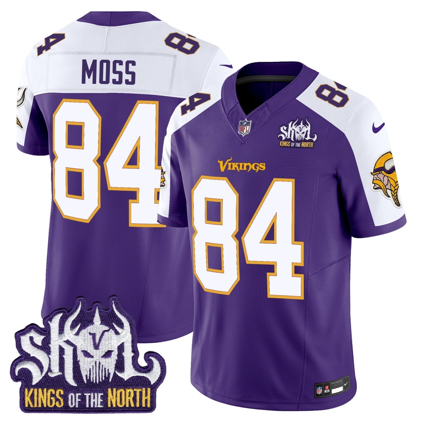 MIN King Of The North Patch Throwback Vapor Limited Jersey V2 - All Stitched-DTD