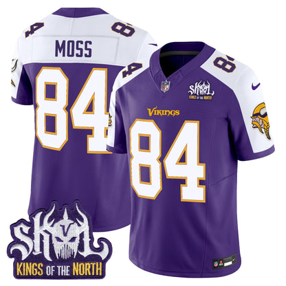 MIN King Of The North Patch Throwback Vapor Limited Jersey V2 - All Stitched-DTD