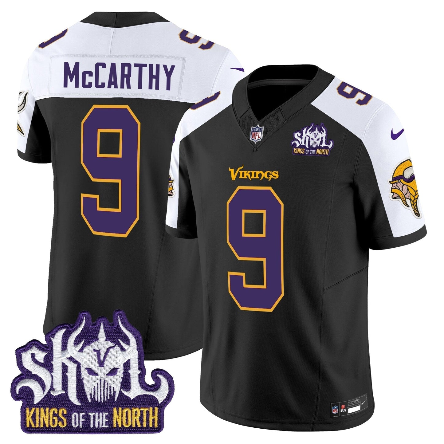 MIN King Of The North Patch Throwback Vapor Limited Jersey V2 - All Stitched-DTD