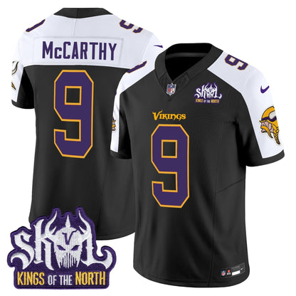 MIN King Of The North Patch Throwback Vapor Limited Jersey V2 - All Stitched-DTD