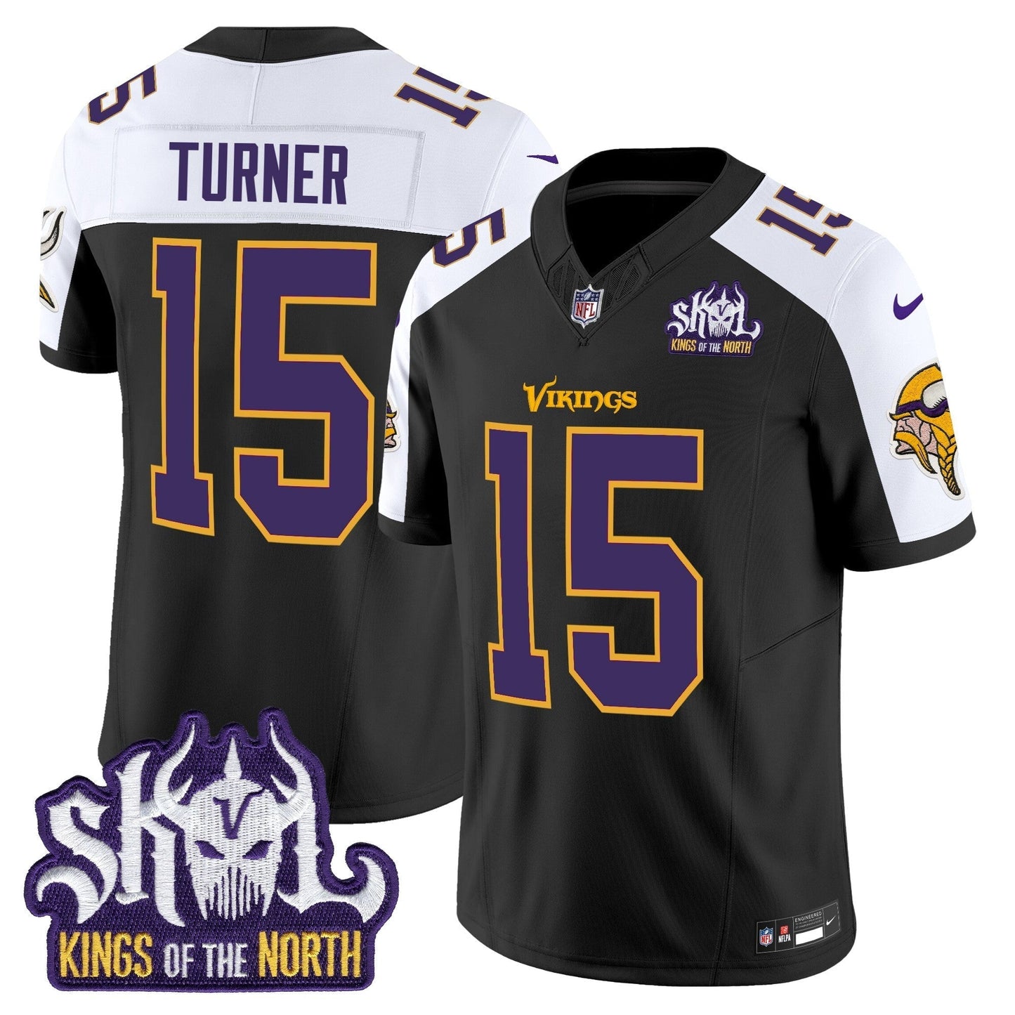 MIN King Of The North Patch Throwback Vapor Limited Jersey V2 - All Stitched-DTD