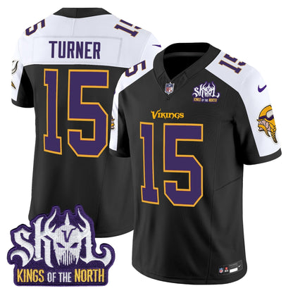 MIN King Of The North Patch Throwback Vapor Limited Jersey V2 - All Stitched-DTD