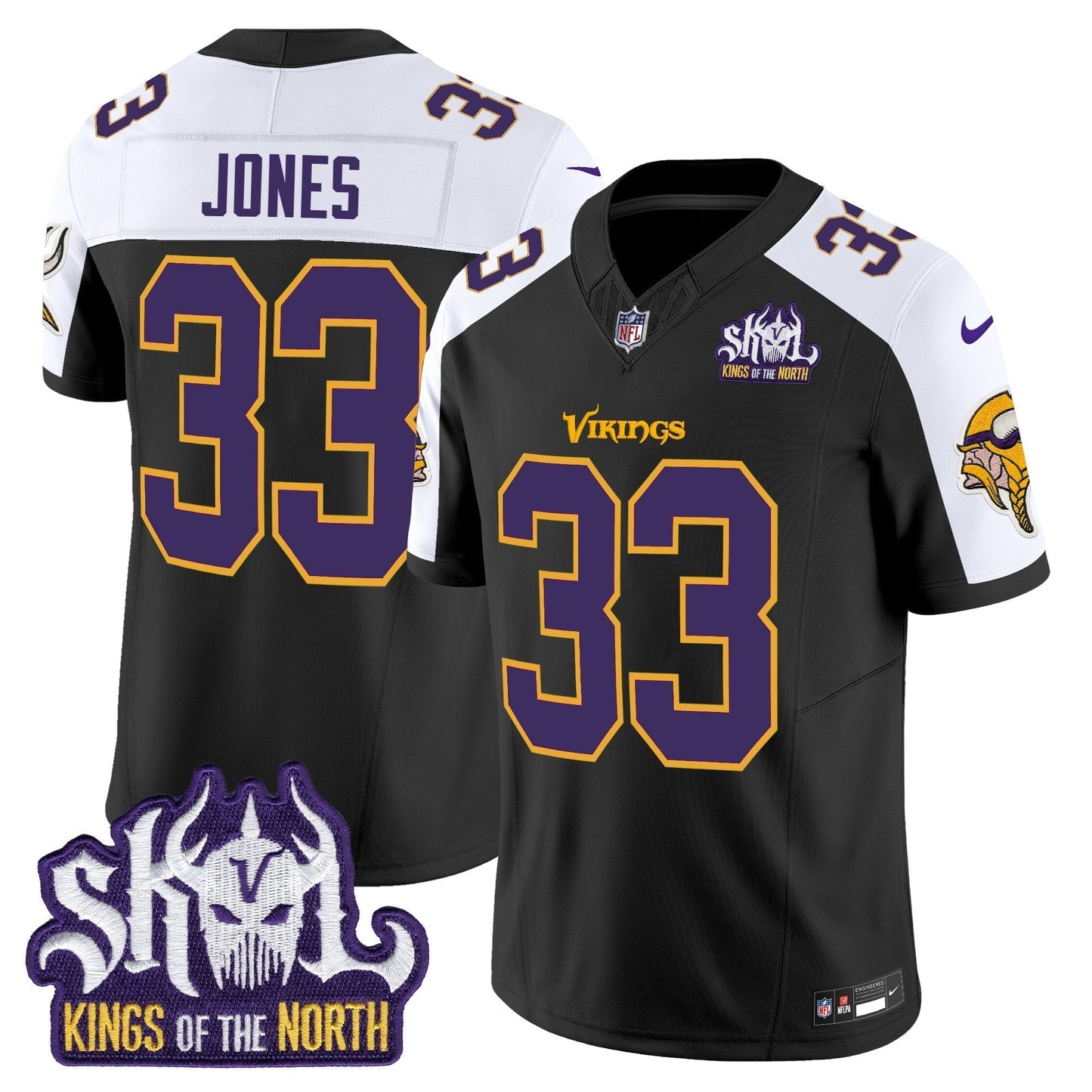 MIN King Of The North Patch Throwback Vapor Limited Jersey V2 - All Stitched-DTD