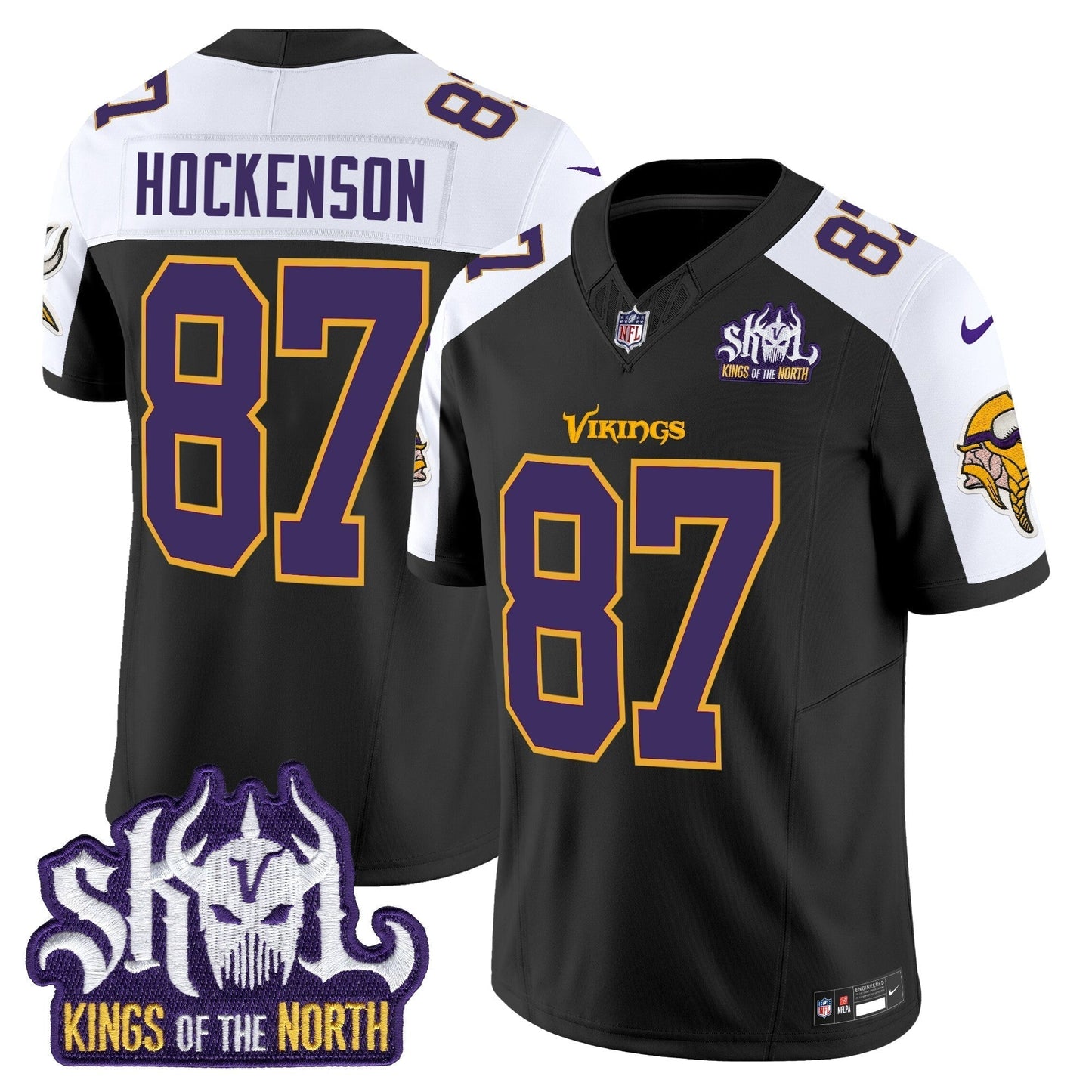 MIN King Of The North Patch Throwback Vapor Limited Jersey V2 - All Stitched-DTD