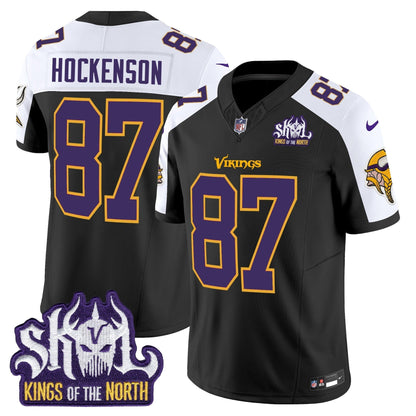 MIN King Of The North Patch Throwback Vapor Limited Jersey V2 - All Stitched-DTD