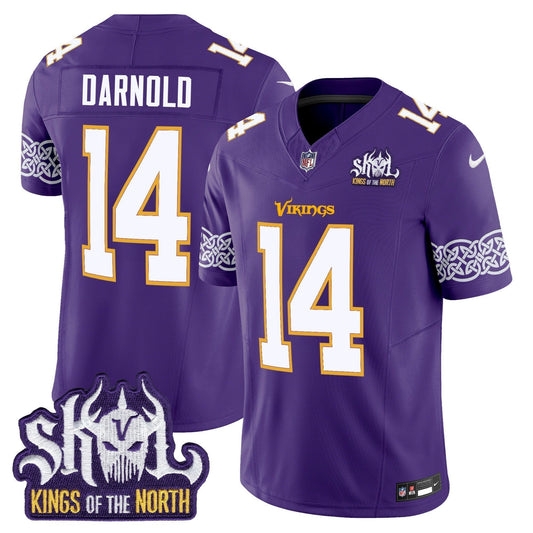 MIN King Of The North Patch Throwback Vapor Limited Jersey V2 - All Stitched-DTD