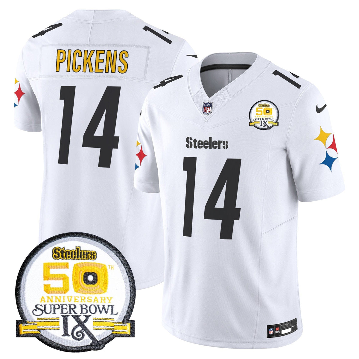 Steelers 50th Anniversary Of Super Bowl IX Patch Vapor Limited Jersey V2 - All Stitched-DTD