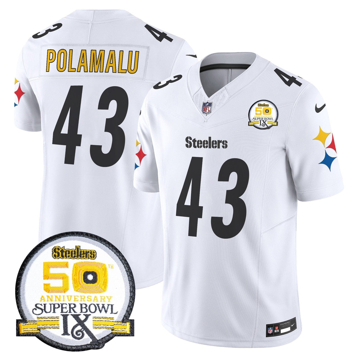 Steelers 50th Anniversary Of Super Bowl IX Patch Vapor Limited Jersey V2 - All Stitched-DTD
