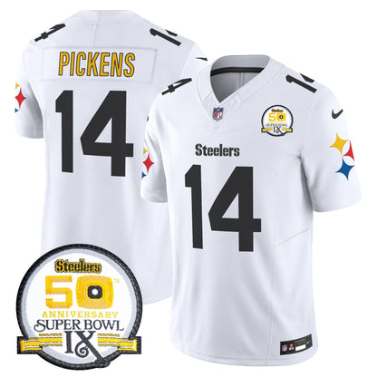 Steelers 50th Anniversary Of Super Bowl IX Patch Vapor Limited Jersey V2 - All Stitched-DTD