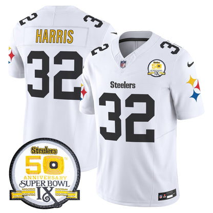Steelers 50th Anniversary Of Super Bowl IX Patch Vapor Limited Jersey V2 - All Stitched-DTD