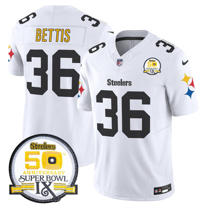 Steelers 50th Anniversary Of Super Bowl IX Patch Vapor Limited Jersey V2 - All Stitched-DTD