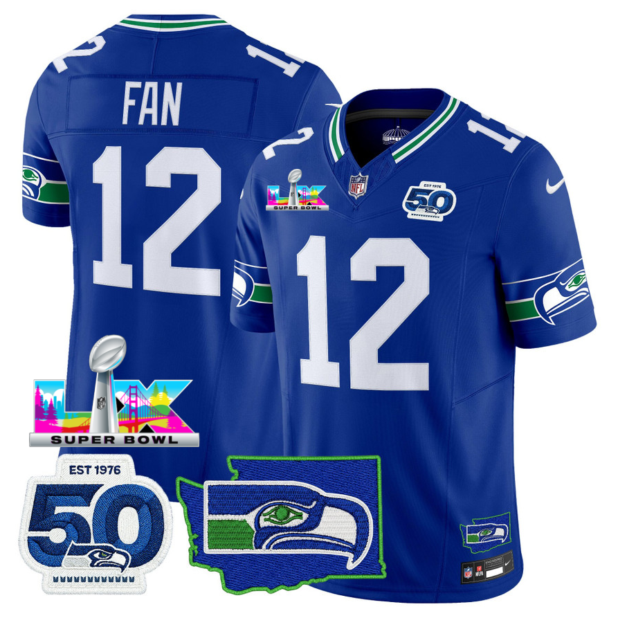 SEA Super Bowl LX - 50th Anniversary Patch Vapor Limited Jersey N88 - All Stitched-DTD