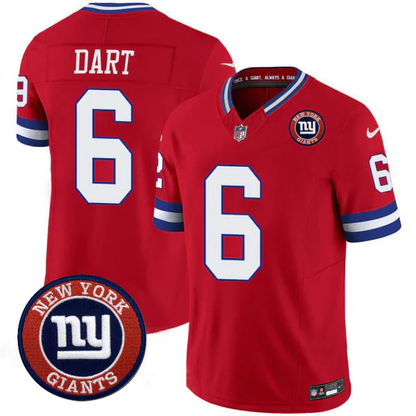 Jaxson Dart #6 NYG Jersey - All Stitched N1-DTD