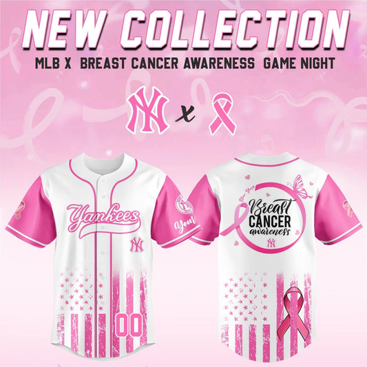 NYY x Breast Cancer Awareness Night - Limited Edition Jersey - Printed-DTD