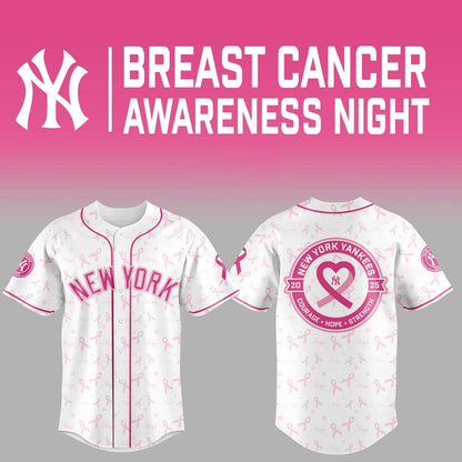 NYY x Breast Cancer Awareness Night - Limited Edition Jersey - Printed-DTD