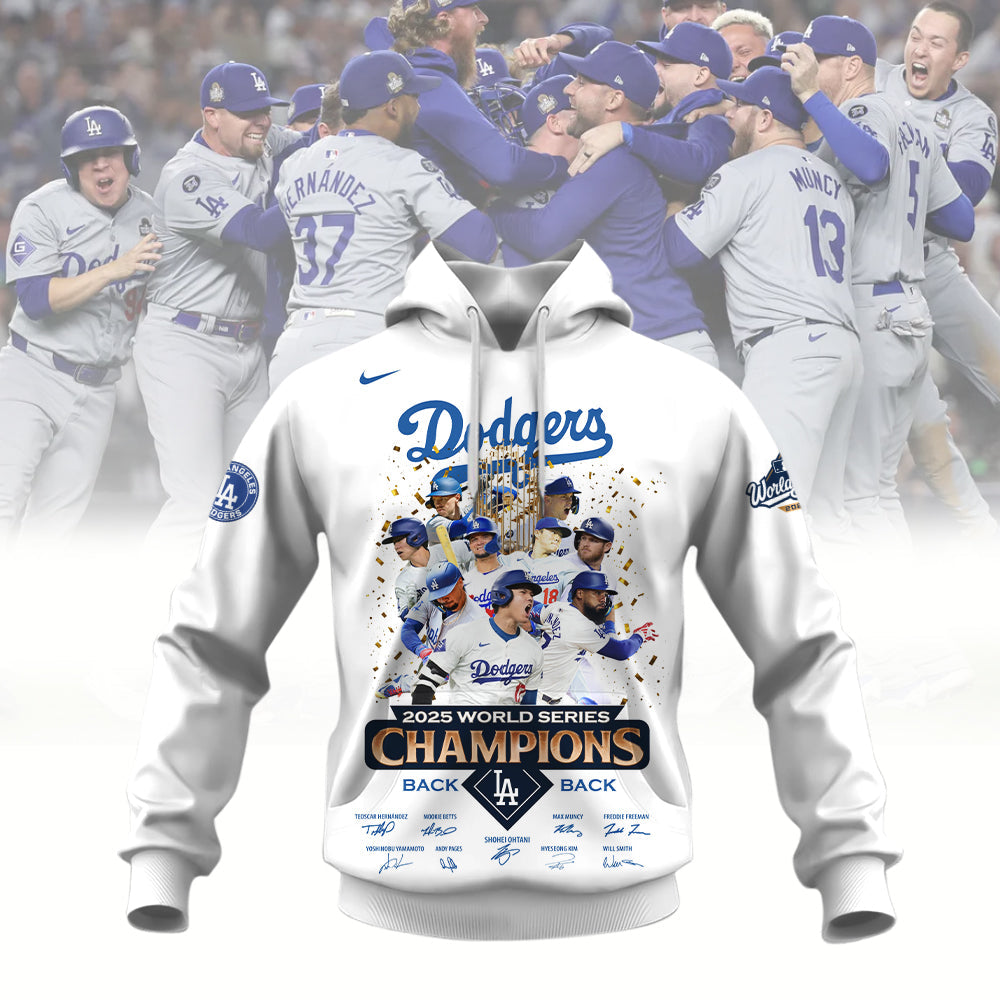 Dodgers World Series Champions Pullover Hoodie - Printed-DTD