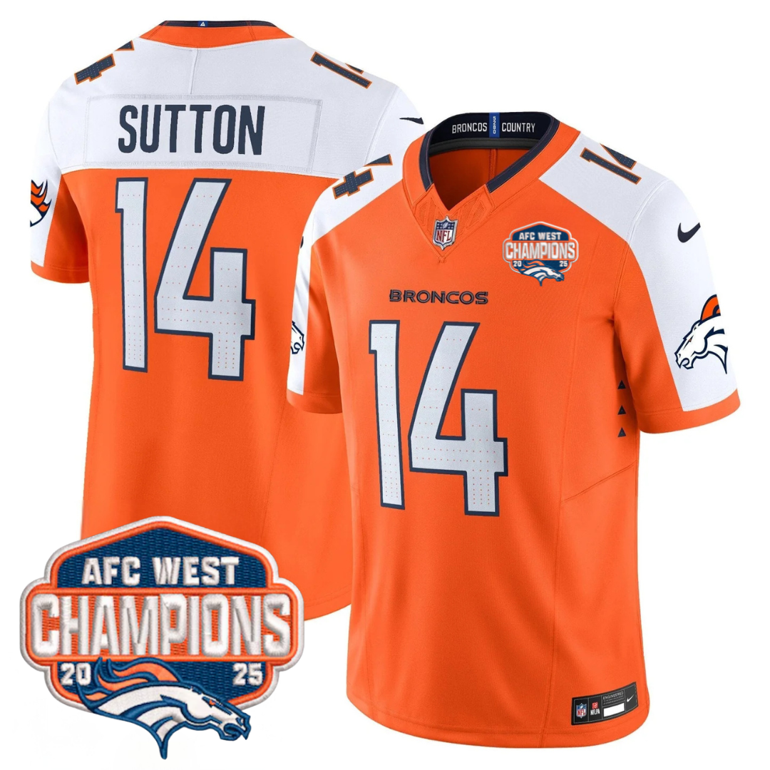 DEN AFC West Champions Patch Vapor Limited Jersey V2 - All Stitched-DTD