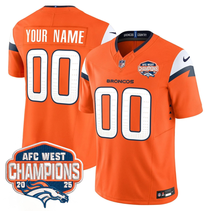 Custom DEN AFC West Champions Patch Vapor Limited Jersey V2 - All Stitched-DTD
