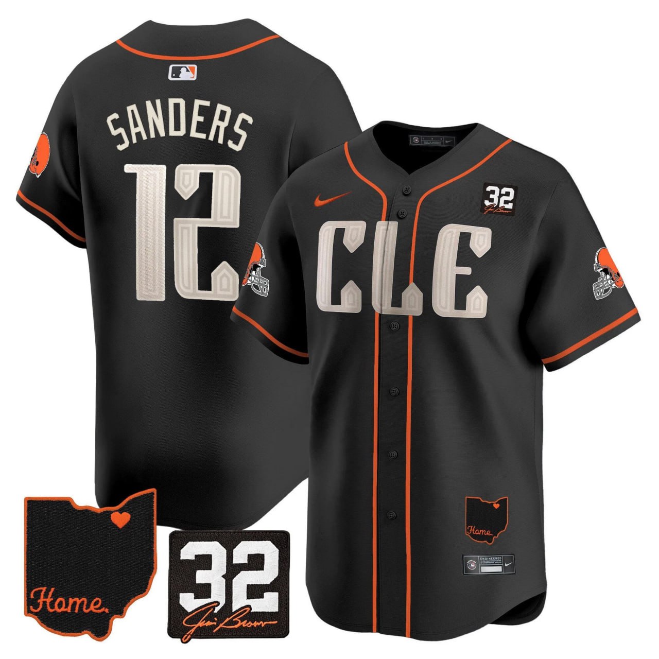 Browns #32 Jim Brown Memorial & Home Patch Vapor Premier Limited Jersey - All Stitched-DTD
