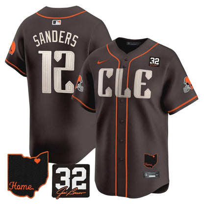 Browns #32 Jim Brown Memorial & Home Patch Vapor Premier Limited Jersey - All Stitched-DTD