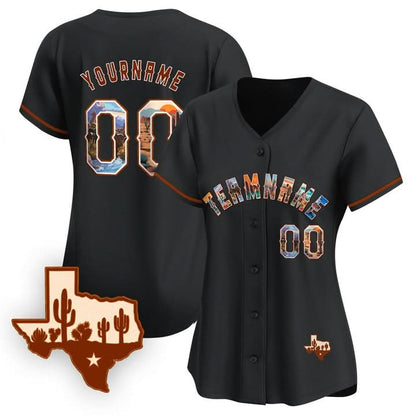 CUSTOM WHITE TEXAS ART BASEBALL JERSEY - EMBROIDERED-DTD