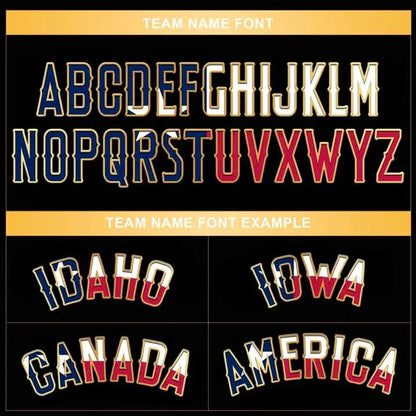 CUSTOM BLACK GOLD TEXAS FLAG BASEBALL JERSEY - EMBROIDERED-DTD