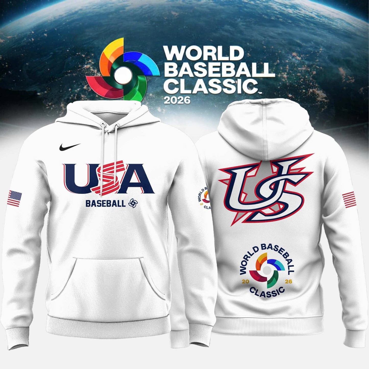 Team USA 2026 World Baseball Classic Special Edition Baseball Hoodie - Printed-DTD
